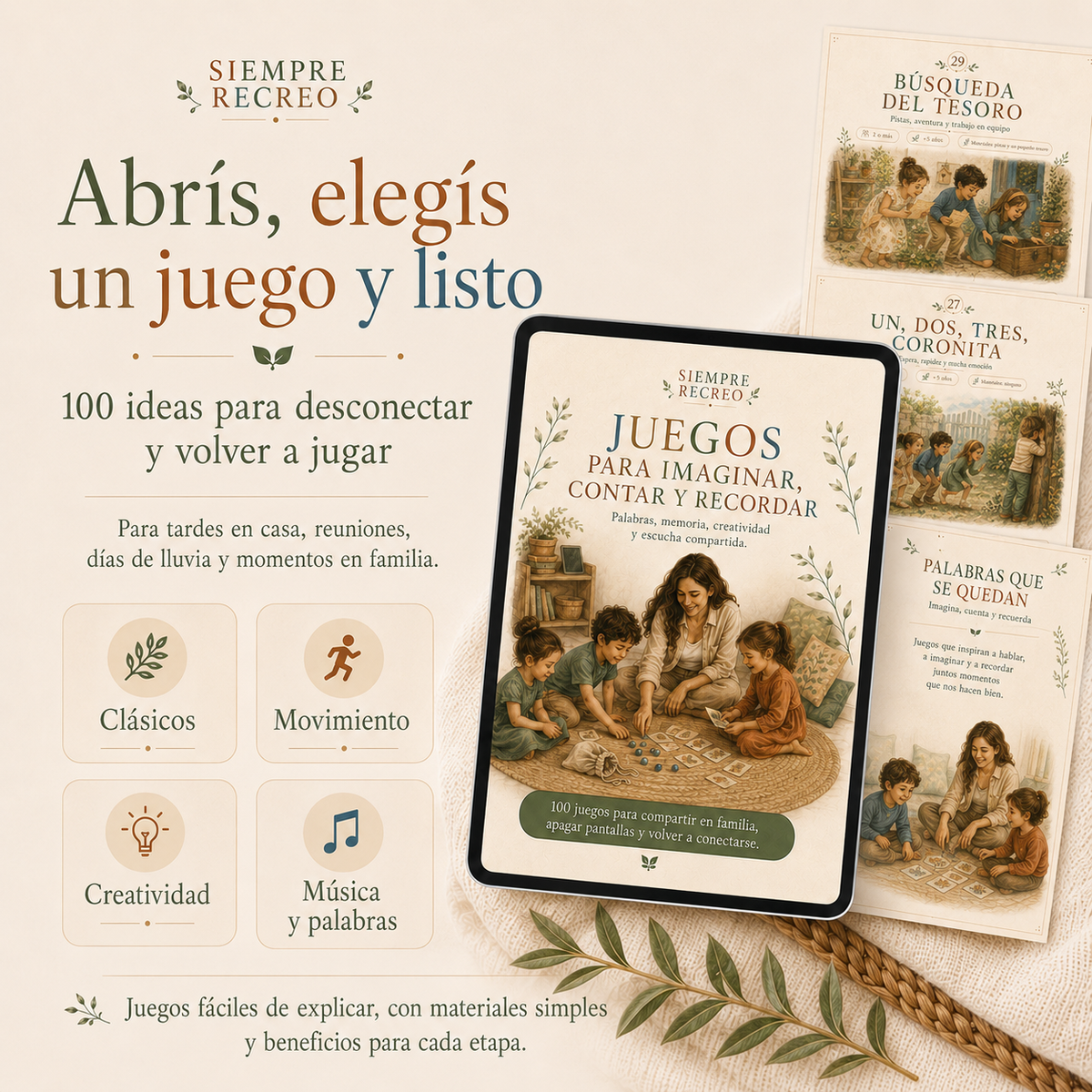 Siempre Recreo LIBRO DIGITAL E-BOOK — Juegos de nuestra infancia para volver a conectar VOL.1 | 4+ AÑOS