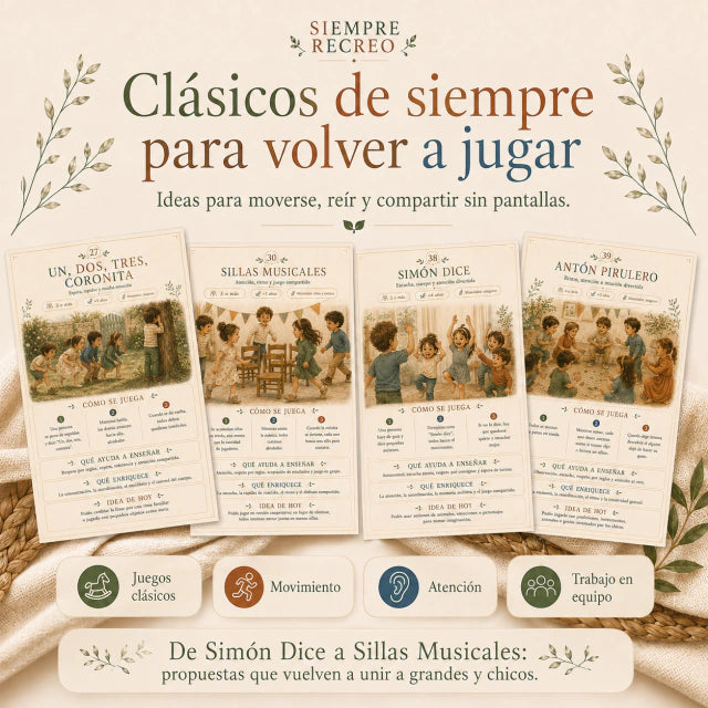 Siempre Recreo LIBRO DIGITAL E-BOOK — Juegos de nuestra infancia para volver a conectar VOL.1 | 4+ AÑOS